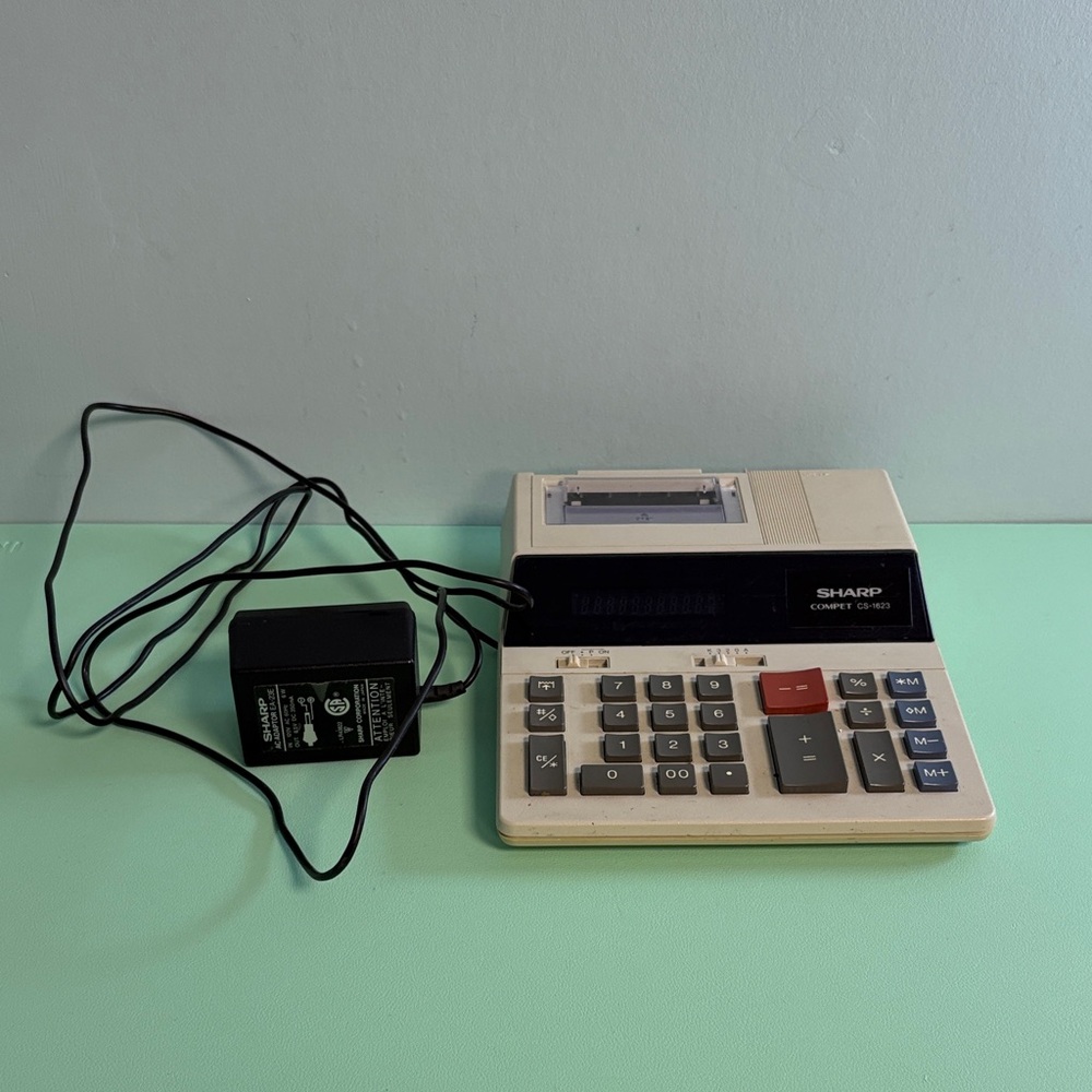 Vintage Sharp Compet CS 1623 Electronic Printing Calculator, Office Supplies